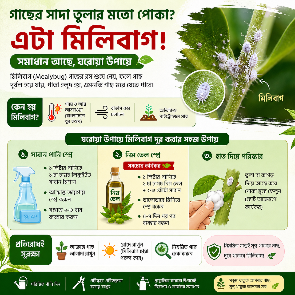মিলিবাগ (Mealybug) কী? ঘরোয়া উপায়ে সহজে দূর করার সম্পূর্ণ গাইড