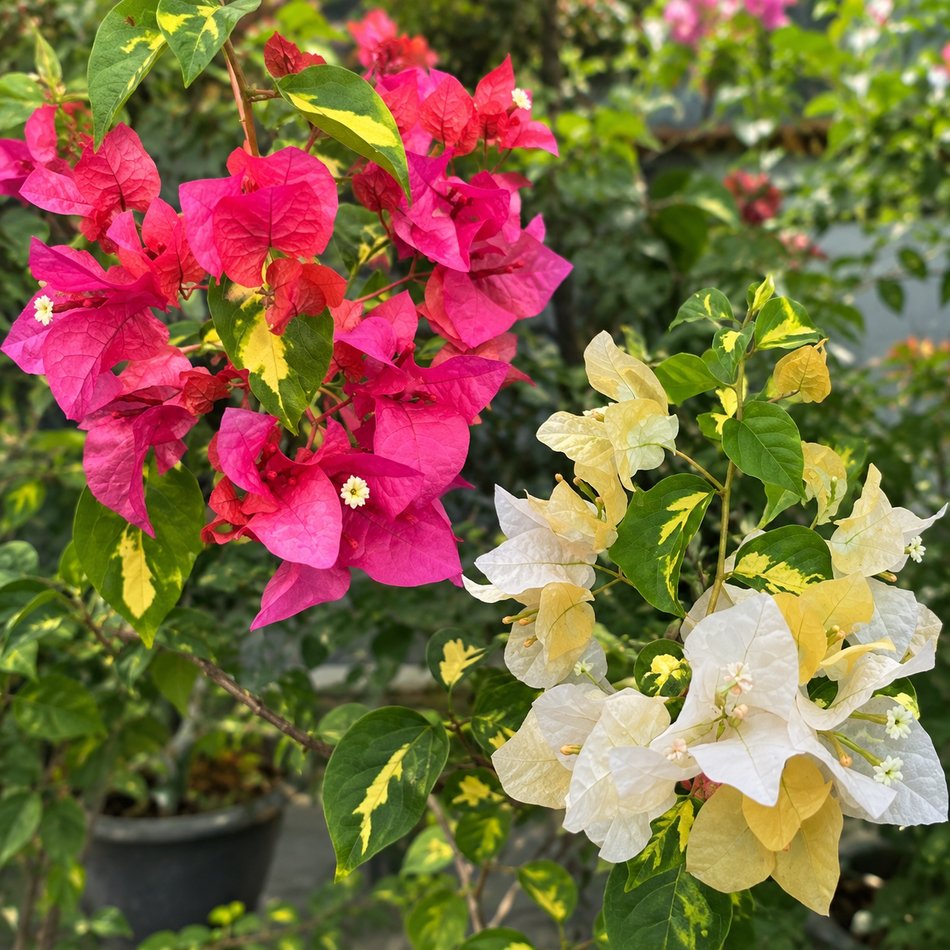থিমা ইয়োলো + থিমা রেড বাগানবিলাস | Thimma Yellow + Thimma Red Baganbilash | Double Graft Bougainvillea