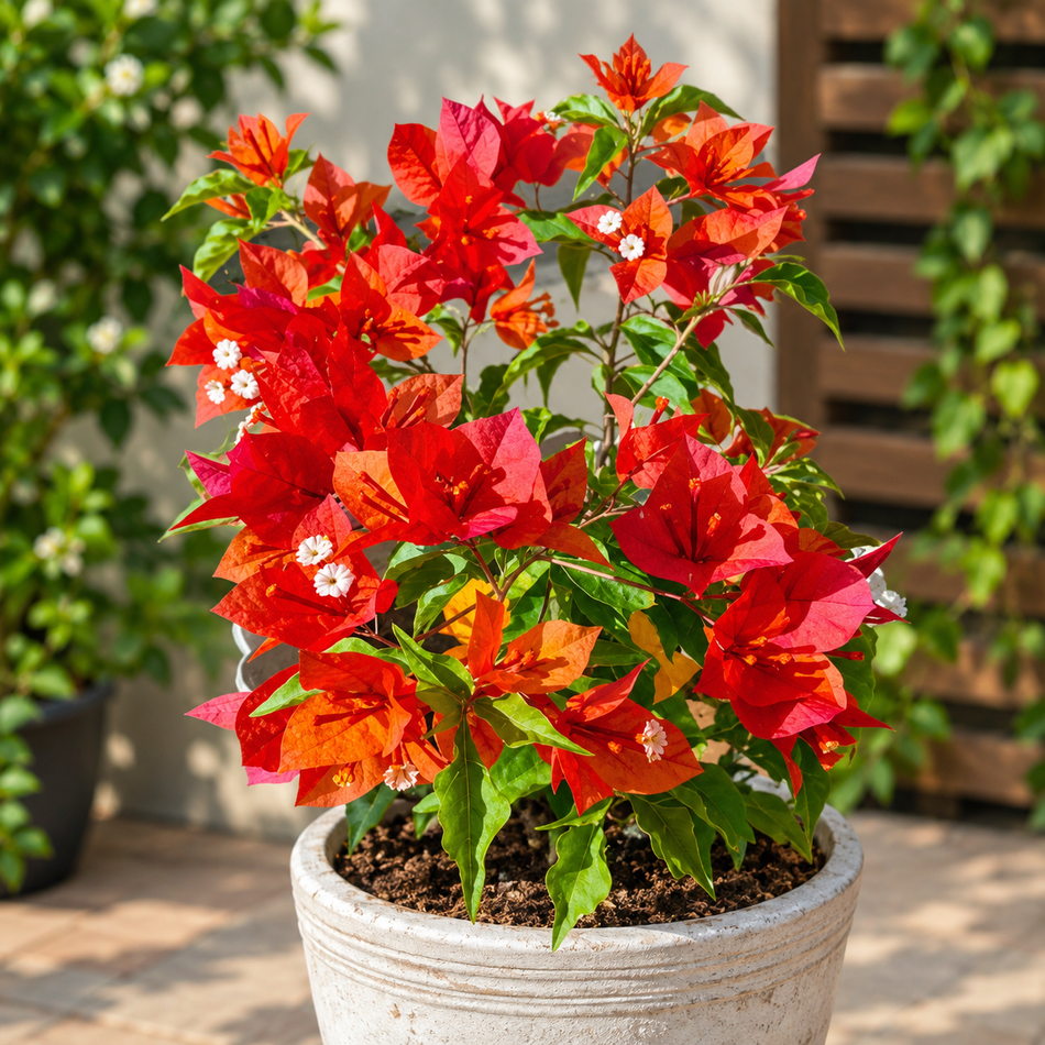 ফায়ার ওপাল + ফ্রেম রেড বাগানবিলাস | Fire Opal + Flame Red Baganbilash | Double Graft Bougainvillea