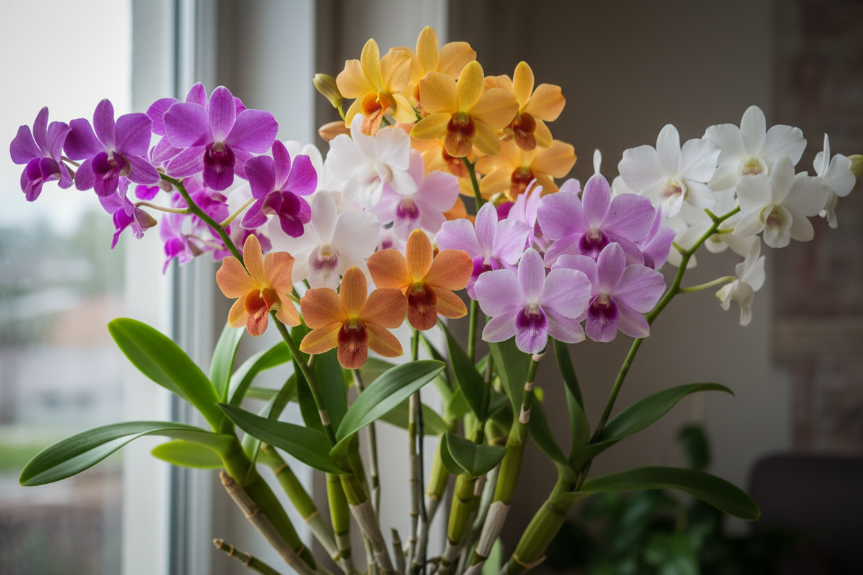 multicolor dendroibium orchid